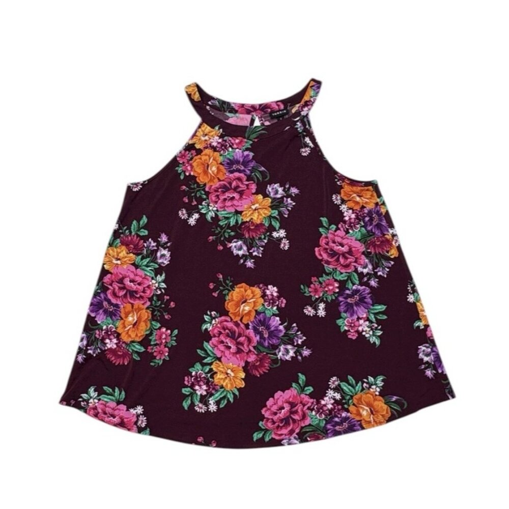New Torrid Floral Goodness Tank Womens Size 0 (12, Lg) Purple Cottage Romantic - Picture 2 of 10